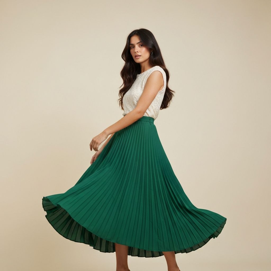 Pleated Midi Skirt